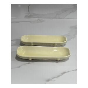 HTF Vintage Patent Pend Ceramic Corn Cob Dish Holder Set of 2